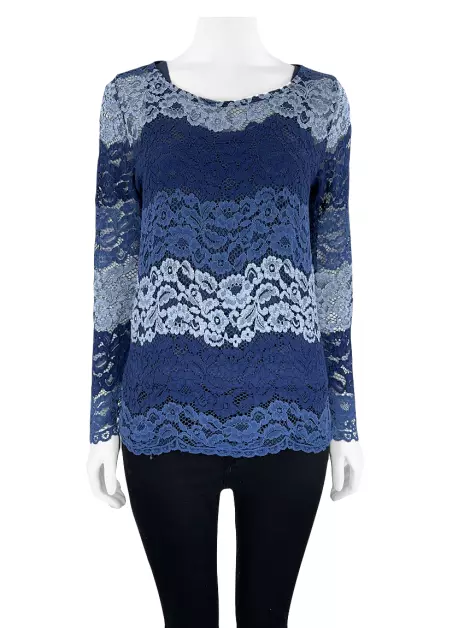 Blusa Fillity Renda Azul