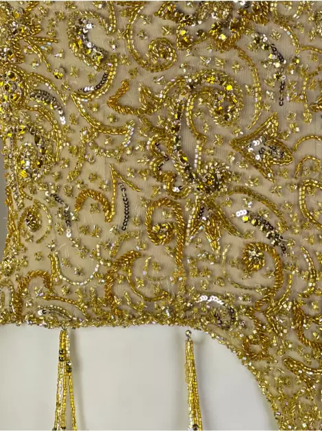 Blusa Fruit De La Passion Corset Bordado Dourado