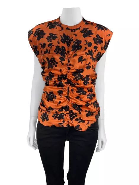 Blusa Ganni Estampado Laranja