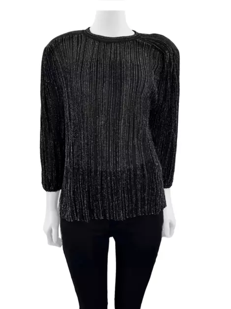 Blusa Gig Couture Metalizada Preta