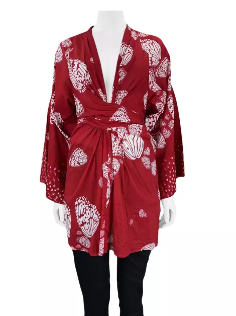 Blusa Issa London Estampada Vermelha