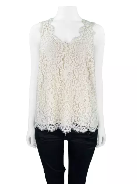 Blusa Joie Renda Bege