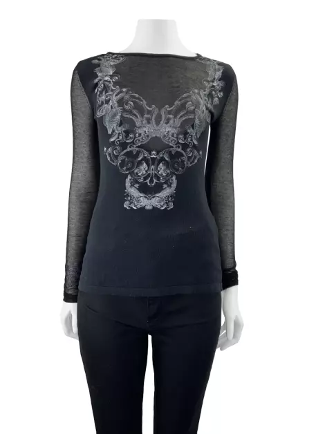 Blusa Just Cavalli Tecido Preto