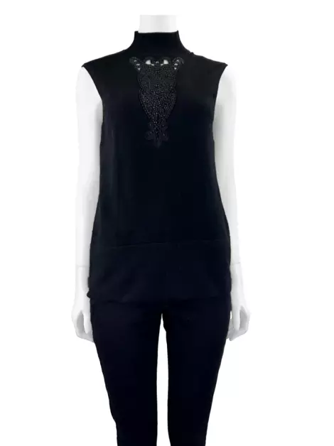 Blusa Karen Millen Bordado Preto