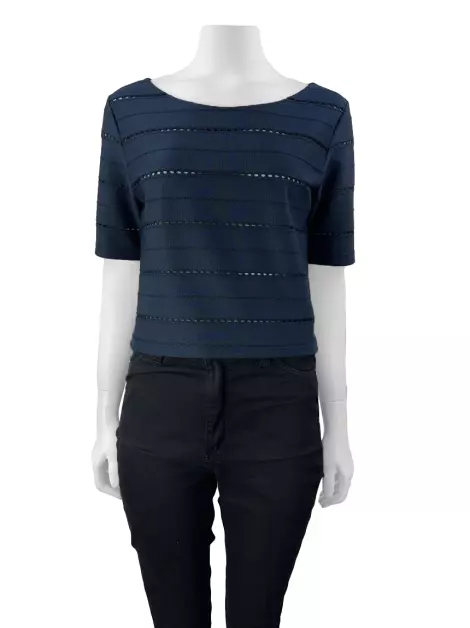 Blusa Le Lis Blanc Vazada Azul Marinho