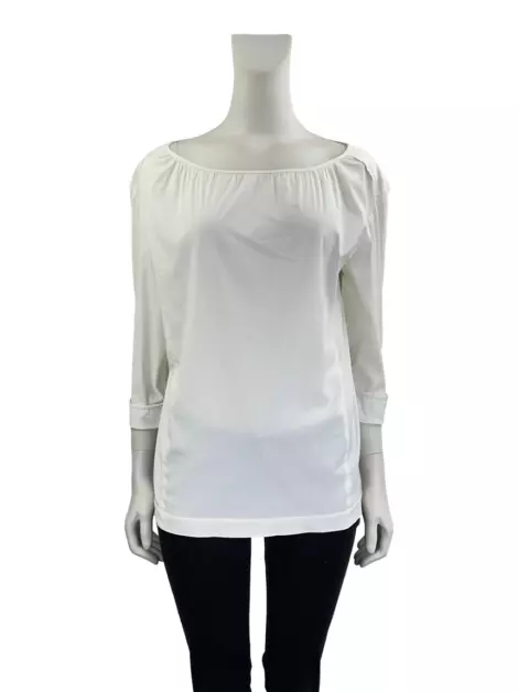 Blusa Lita Mortari Decote Canoa Off-White