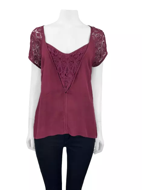 Blusa Lolitta Tecido Vnho