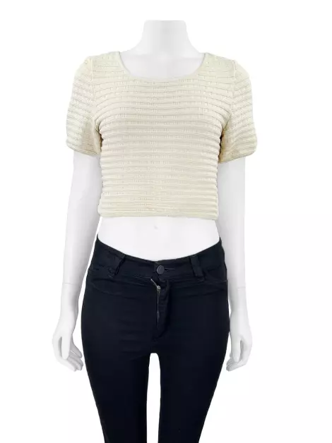 Blusa Lolitta Texturizada Bege