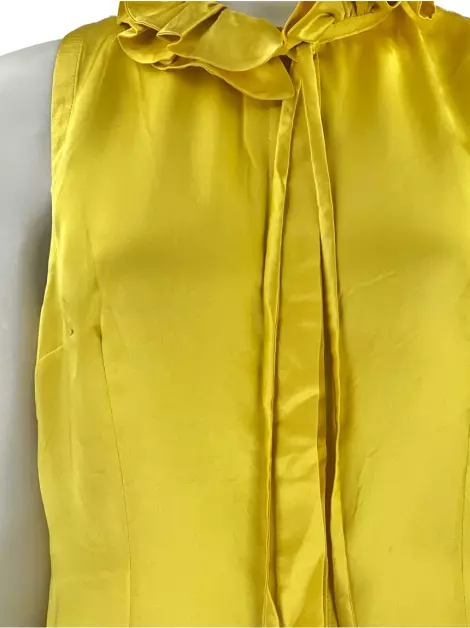 Blusa Lu Monteiro Acetinada Amarela