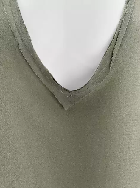 Blusa M & Guia Seda Verde