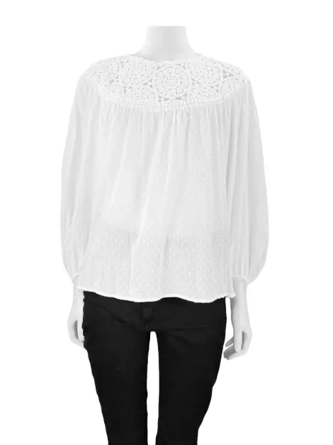 Blusa Maje Guipire Off White