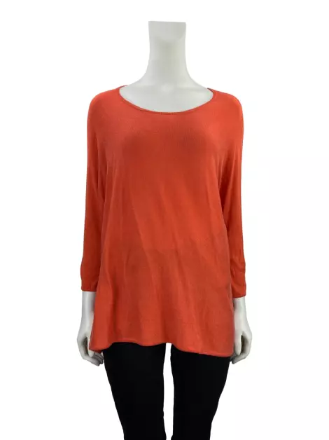 Blusa Maje Hippon Tricô Seda Laranja
