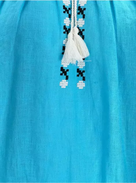 Blusa Mariana Penteado Texturizada Azul