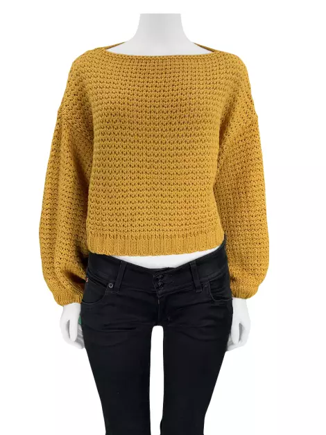 Blusa Mariana Penteado Tricot Amarelo