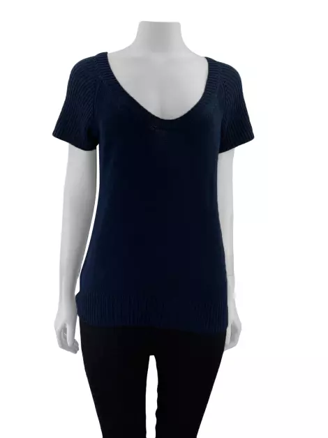 Blusa Marisa Ribeiro Reta Azul