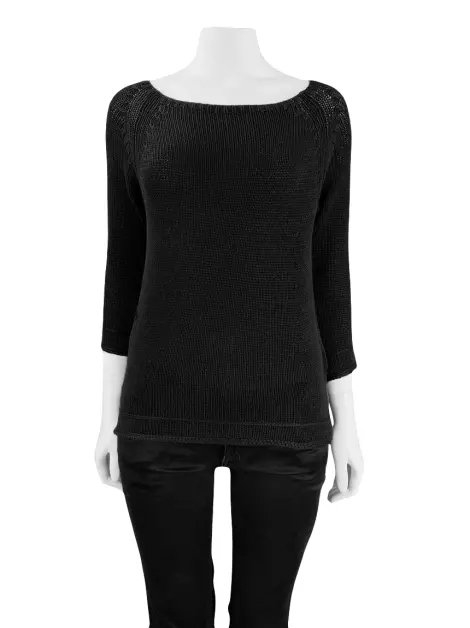 Blusa Marisa Ribeiro Texturizada Preta