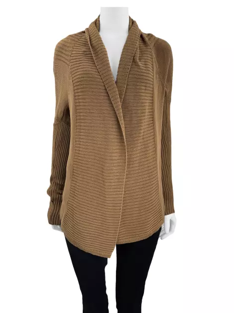 Blusa Marisa Ribeiro Tricot Canelado Marrom