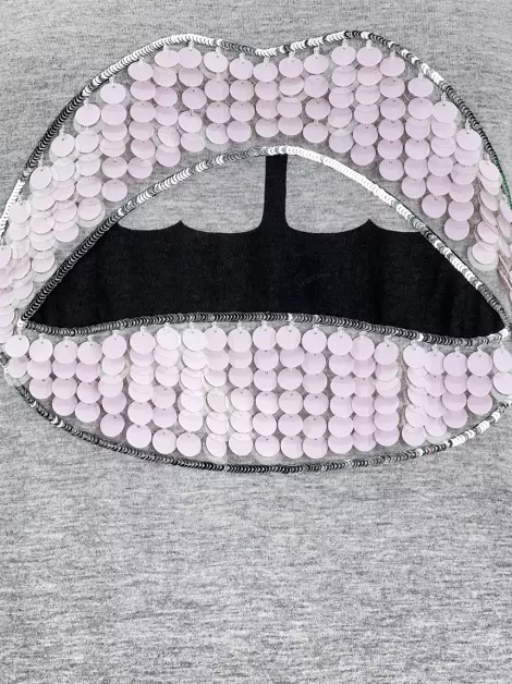 Blusa Markus Lupfer Tecido Cinza