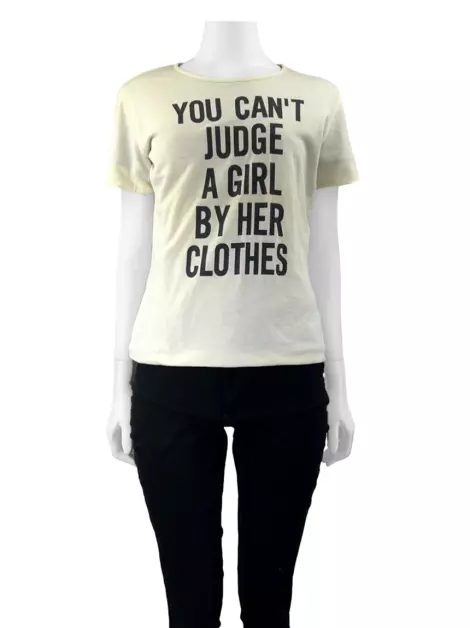 Blusa Moschino Estampada Off White