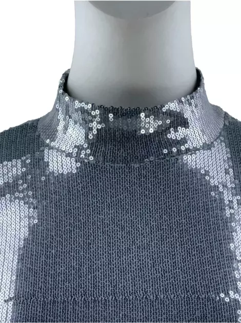 Blusa NK Store Paetês Prateado
