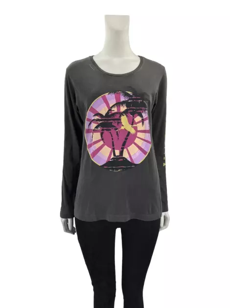 Blusa Not Your Basic Denim Tecido Estampado