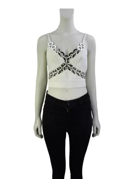 Blusa Pedro Lourenço Vazado Branco