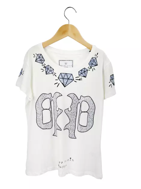 Blusa Philipp Plein Aplicações Off-White