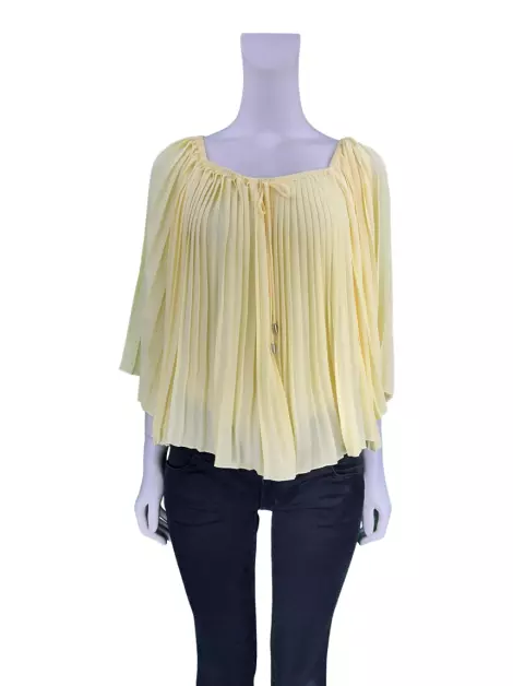 Blusa Renata Campos Plissado Amarela