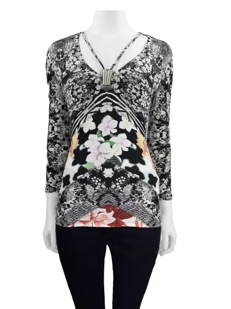 Blusa Roberto Cavalli Floral Estampada