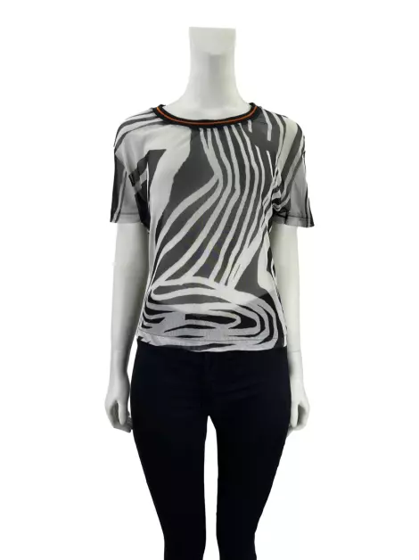 Blusa Sacada Transparência Estampa Animal Print