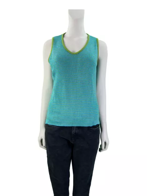 Blusa Sacada Tricô Azul