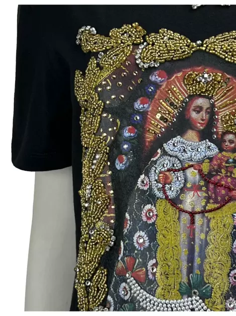 Blusa Sandro Barros Bordada Preta