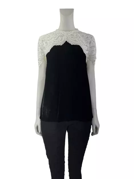 Blusa Sandro Renda Bicolor