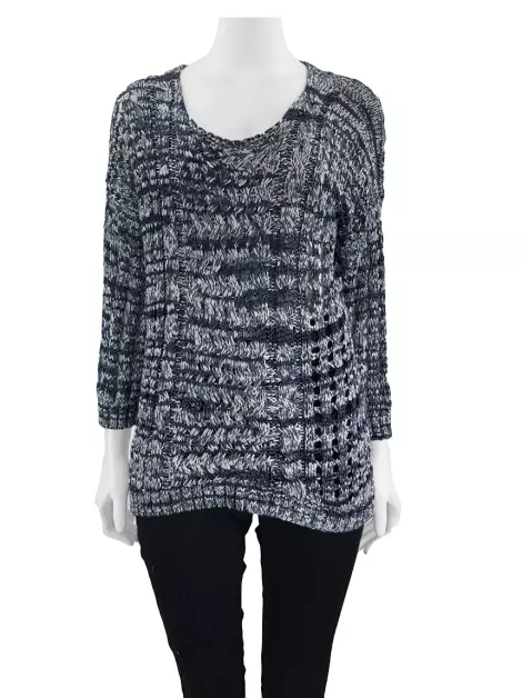 Blusa Sandro Tricot Mesclado Azul
