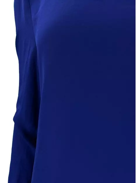 Blusa Shoulder Reta Chiffon Azul