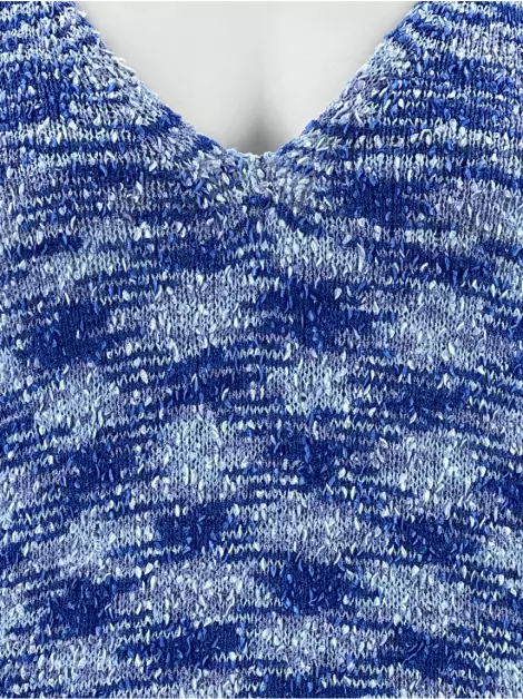 Blusa Shoulder Texturizada Azul