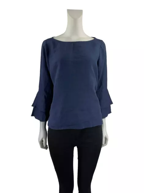 Blusa SouQ Linho Azul Marinho