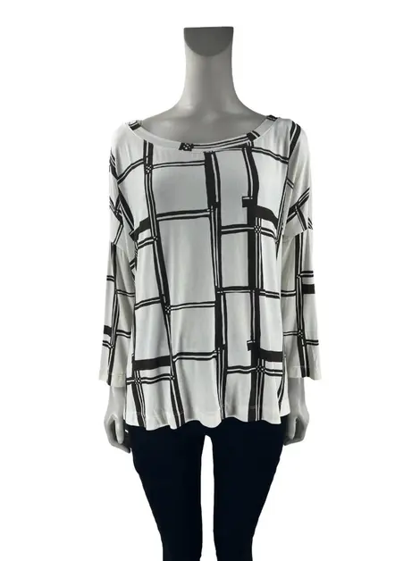 Blusa SouQ Tecido Estampado Bicolor
