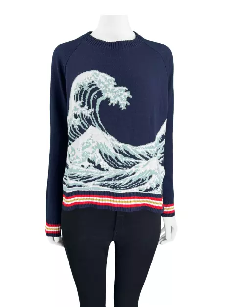 Blusa Spezzato Teen Tricot Mar