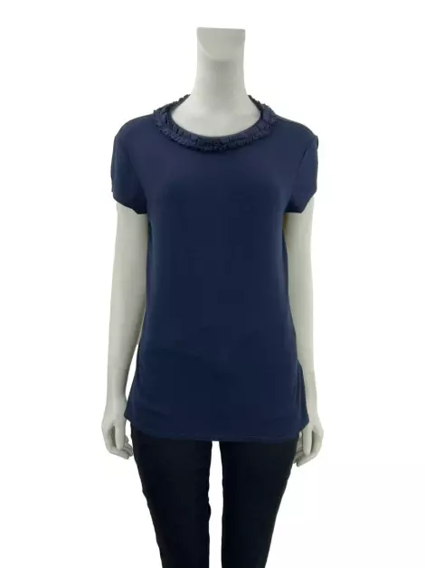 Blusa Ted Baker Babados Azul
