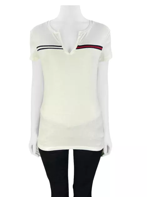 Blusa Tommy Hilfiger Listras Branca