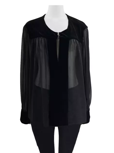 Blusa Twenty Four Seven Transparêcia Preta