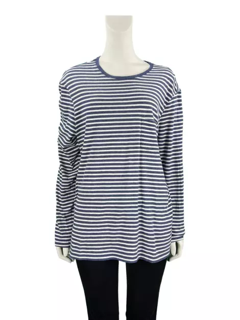 Blusa Vince. Listrada Azul