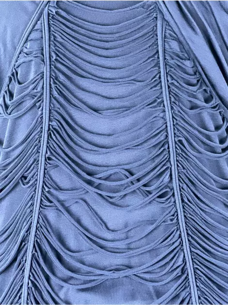 Blusa Yigal Azrouël Franjas Azul