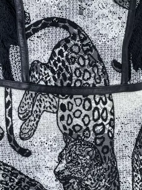 Blusa Yigal Azrouël Renda Bicolor