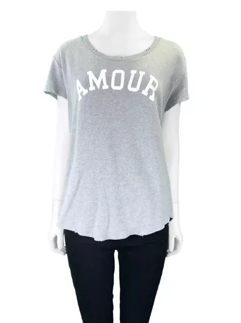 Blusa Zadig & Voltaire Amour Destroyed Cinza