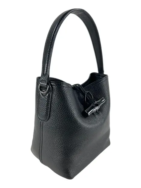 Bolsa Bucket Longchamp Roseau Essential Preta