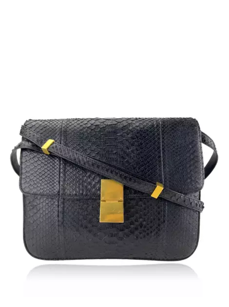 Bolsa com Alça Celine Box Flap Python Preta