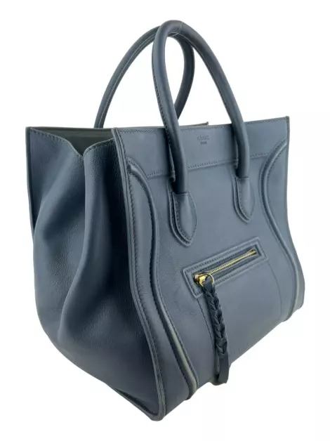 Bolsa com Alça Celine Luggage Medium Couro Azul