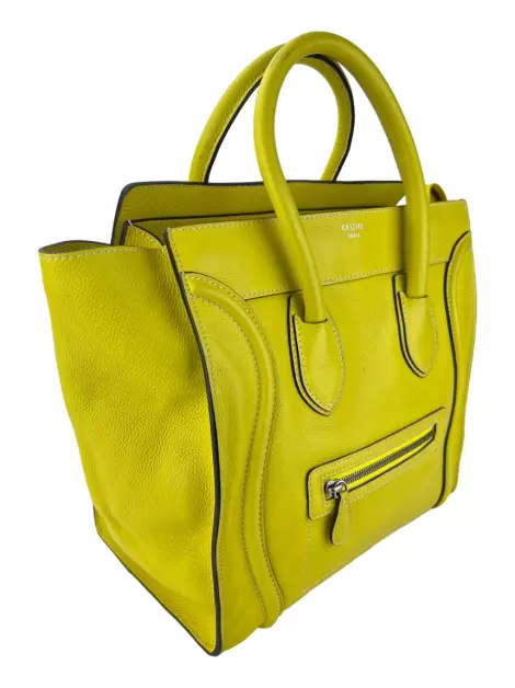 Bolsa com Alça Celine Mini Luggage Amarela